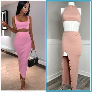 PINK TOP SKIRT SET